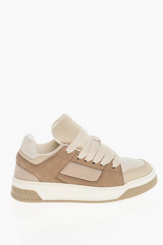 Sneakers Mid in Pelle con Maxi Lacci