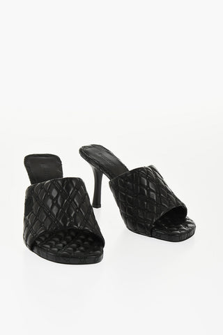 Quilted Leather Open-Toe Mules 9cm