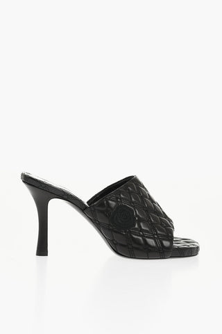 Quilted Leather Open-Toe Mules 9cm