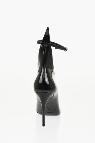Patent Leather Pumps with Ankle Strap and Stiletto Heel 10cm