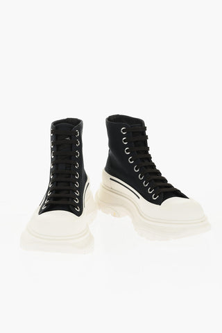 Canvas Lace-up Sneakers with Chunky Sole