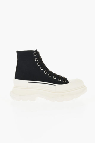 Canvas Lace-up Sneakers with Chunky Sole
