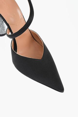 Satin Pumps ARYA with 9cm Kitten Heel encrusted with Crystals