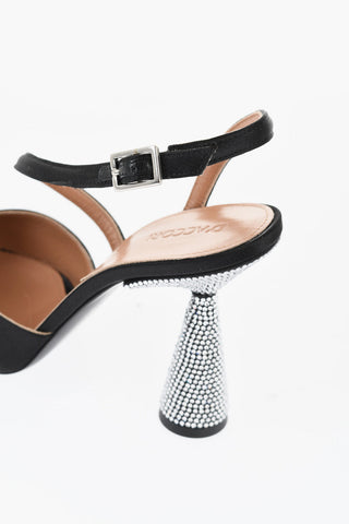 Satin Pumps ARYA with 9cm Kitten Heel encrusted with Crystals