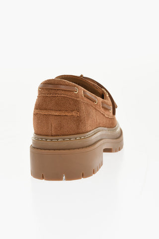 Suede Lace-Up Moccasins CAMERON