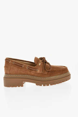 Suede Lace-Up Moccasins CAMERON