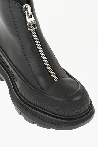 Stivaletti Zip-up in Pelle con Suola Chunky