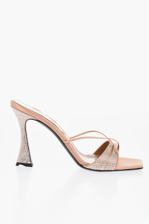 Satin Mules LUST with Crystals 9cm