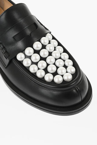Leather SIRENE Penny Loafers with Beads