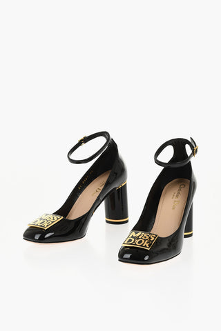 Patent Leather MISS DIOR Pumps with Ankle Strap 8cm