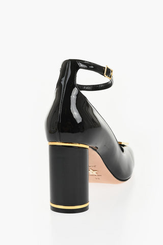 Patent Leather MISS DIOR Pumps with Ankle Strap 8cm