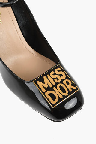 Patent Leather MISS DIOR Pumps with Ankle Strap 8cm