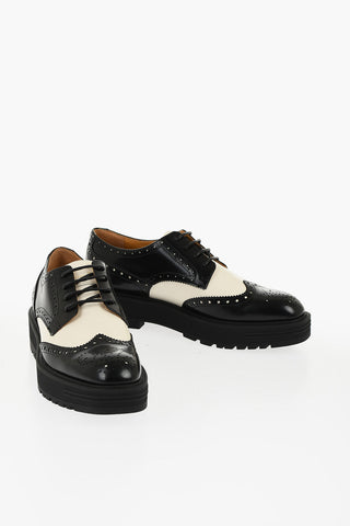 Two Tone Leather TEDDY Derby Shoes with Brogue Finish