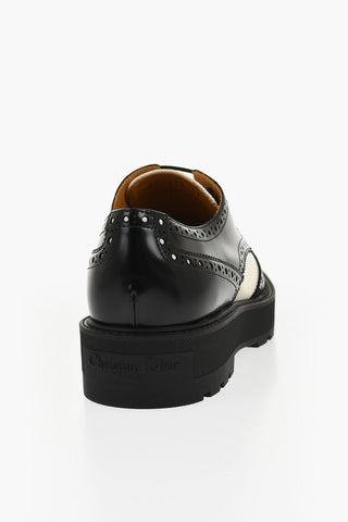 Two Tone Leather TEDDY Derby Shoes with Brogue Finish