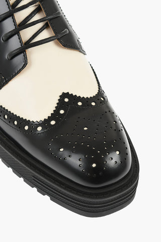 Two Tone Leather TEDDY Derby Shoes with Brogue Finish