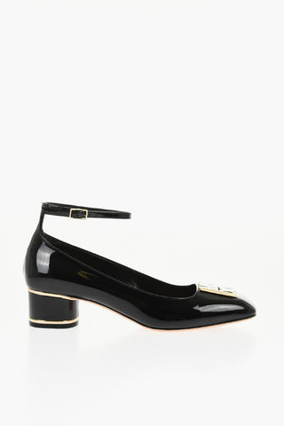 Patent Leather MISS DIOR Pumps with Ankle Strap 4cm