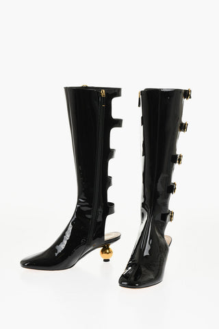 Patent Leather IDOL Boots with Statement Heel and Cut-outs 6cm