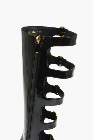 Patent Leather IDOL Boots with Statement Heel and Cut-outs 6cm