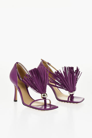 가죽 샌들 LOUNGE 프린지 디테일 9cm