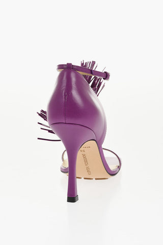 가죽 샌들 LOUNGE 프린지 디테일 9cm