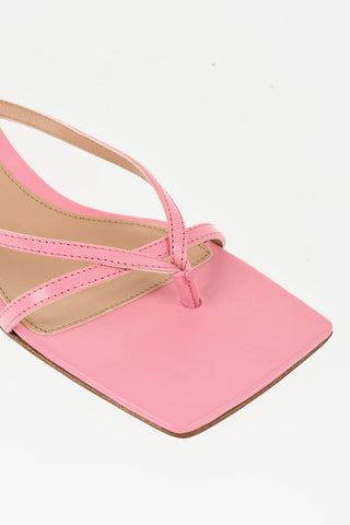 Sandali Infradito LOUNGE in Pelle con Cinturino alla Caviglia 4cm
