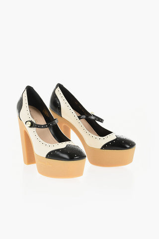 Mary Jane SPECTATOR Pumps with Brogue Finish 13cm