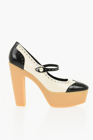 Mary Jane SPECTATOR Pumps with Brogue Finish 13cm