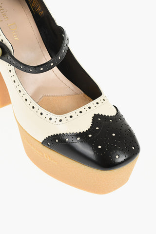Mary Jane SPECTATOR Pumps with Brogue Finish 13cm