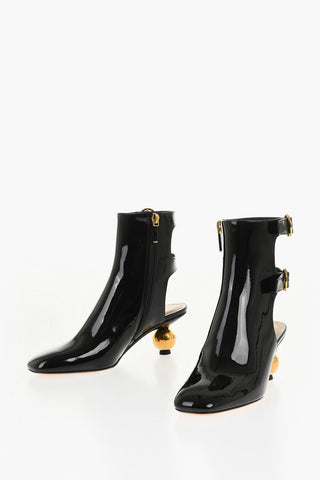 Patent Leather IDOL Booties with Statement Heel and Cut-outs 6cm