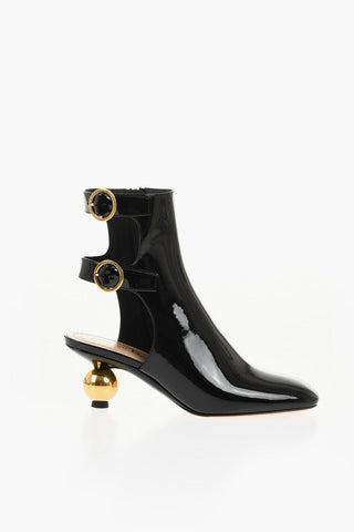 Patent Leather IDOL Booties with Statement Heel and Cut-outs 6cm