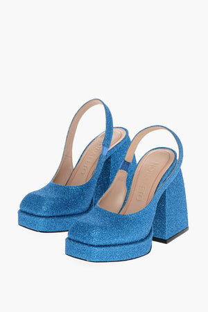 Slingbacks Glitterate con Tacco Chunky 12cm