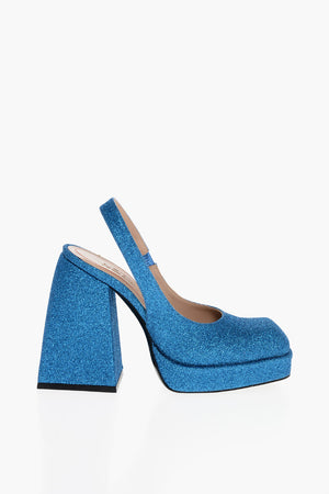 Slingbacks Glitterate con Tacco Chunky 12cm