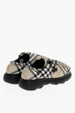 퀼티드 뮬 PUFFY 타탄 패턴