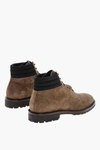Suede Lace-Up Ankle Boots CANNICCI with Lug Sole