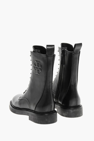 Anfibi DOUBLE-T in Pelle con Zip Interna