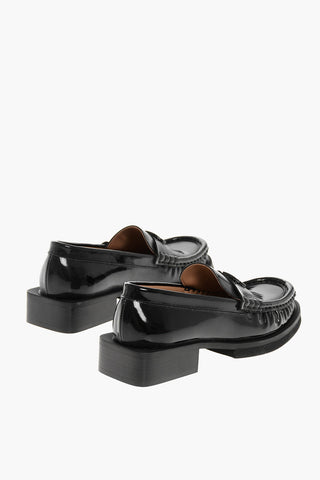 Eco-Patent Leather Loafers with Front Logo