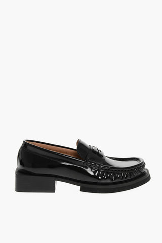 Eco-Patent Leather Loafers with Front Logo