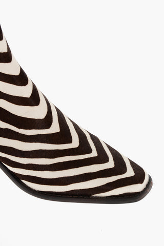 포니 헤어 첼시 부츠 제브라 패턴 5cm