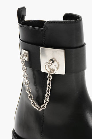 Leather PARMA Booties with Chain Detail