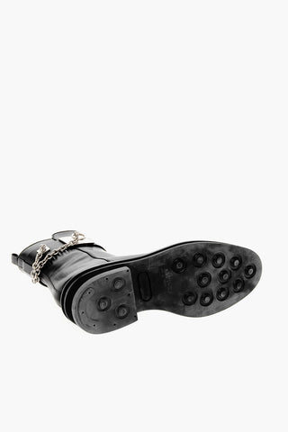 Leather PARMA Booties with Chain Detail
