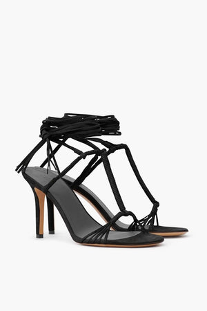 Suede T-Bar Sandals MACRAME 9cm