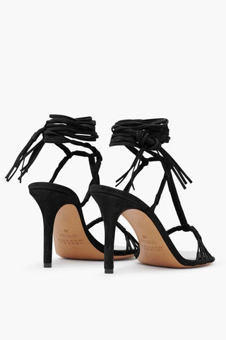 Suede T-Bar Sandals MACRAME 9cm