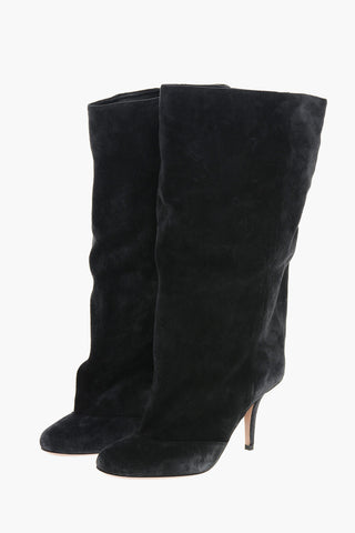 Suede ESTHER Boots with Wide Leg 8cm