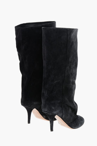 Suede ESTHER Boots with Wide Leg 8cm