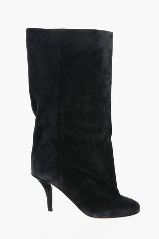 Suede ESTHER Boots with Wide Leg 8cm