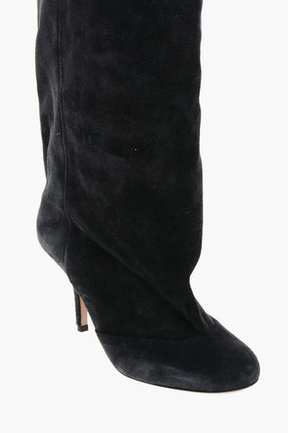 Suede ESTHER Boots with Wide Leg 8cm