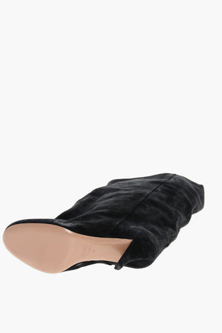 Suede ESTHER Boots with Wide Leg 8cm