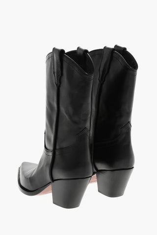 Leder Western-Stiefeletten CLARA mit Spitzer Spitze 7cm