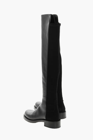 Stivali Sopra al Ginocchio in Pelle con Design Pull-on