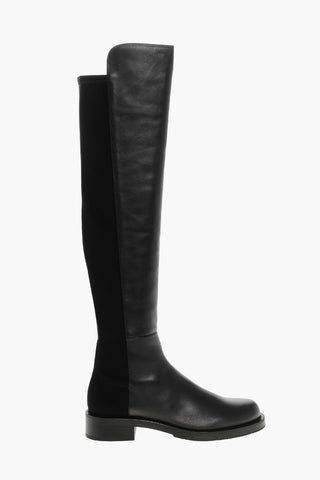 Stivali Sopra al Ginocchio in Pelle con Design Pull-on